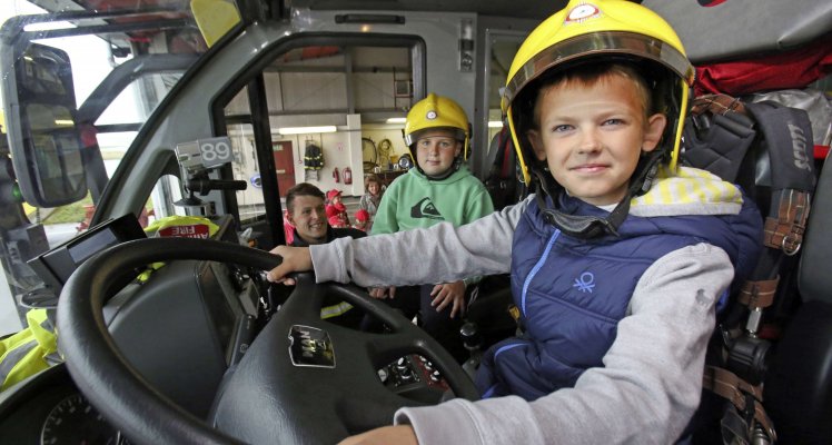 Chernobyl children tour the Airport Fire Station 