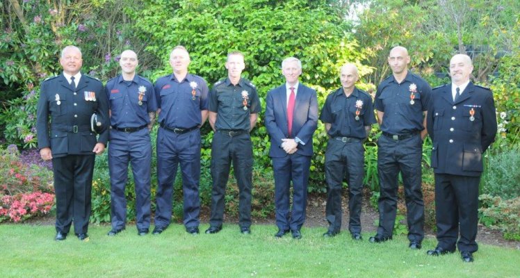 Guernsey Airport Firefighters recognised for their long service 