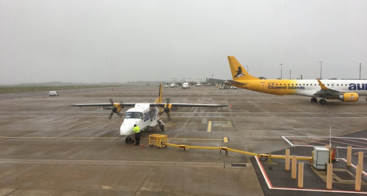 Aurigny Dornier on stand at Guernsey Airport