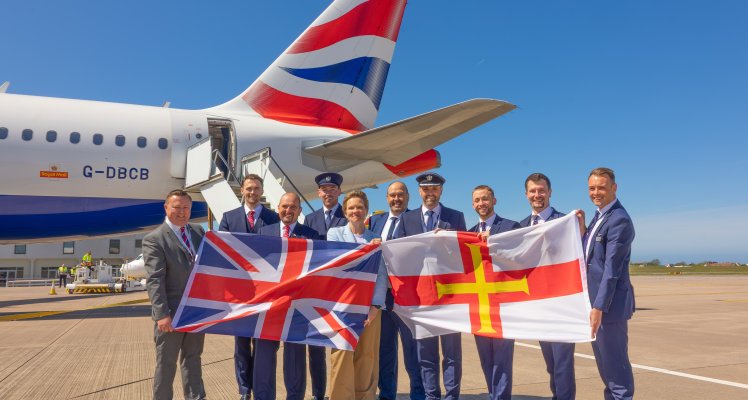 British Airways inaugural flight from London to Guernsey takes to the skies