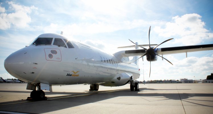 Blue Islands ATR-72 on stand