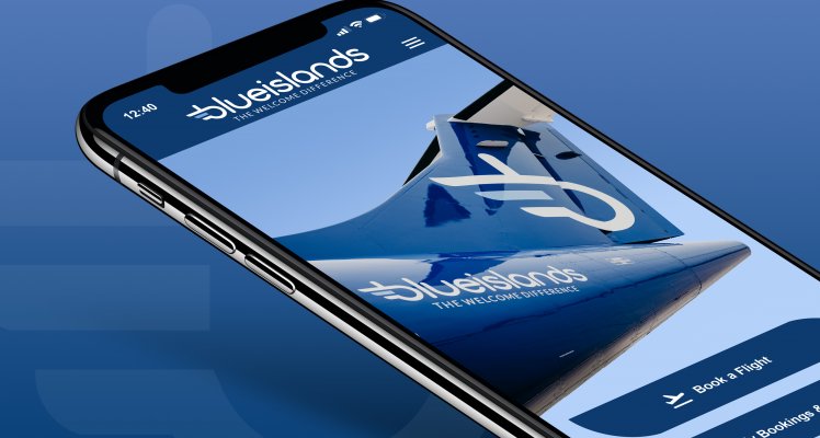 Blue Islands app on mobile phone