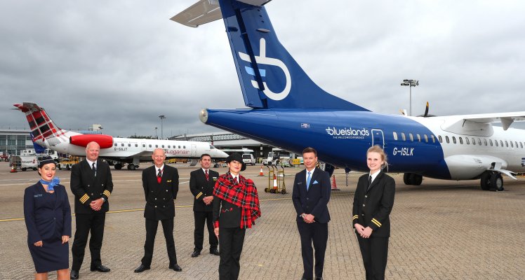 Blue Islands and Loganair planes at Southampton Airport