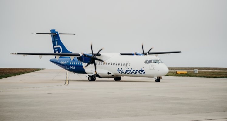 Blue Islands ATR aircraft with new livery