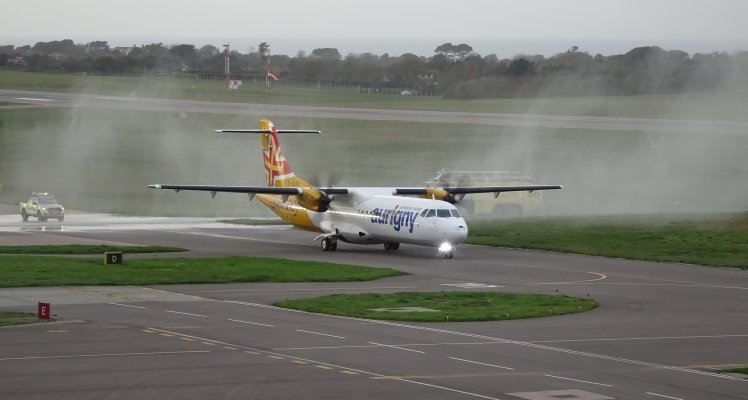 Aurigny ATR-600 at Guernsey Airport