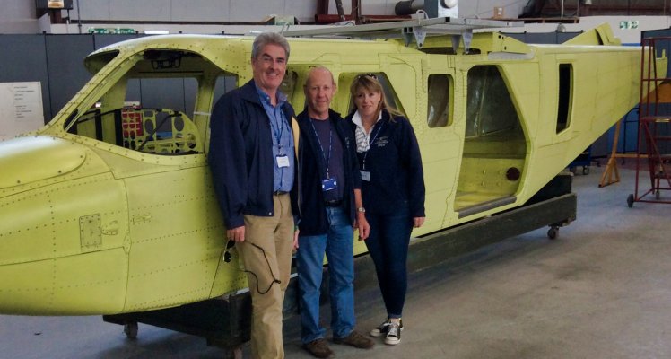 CIAS Air Crew visiting the Britten-Norman factory to see the new Air Search plane