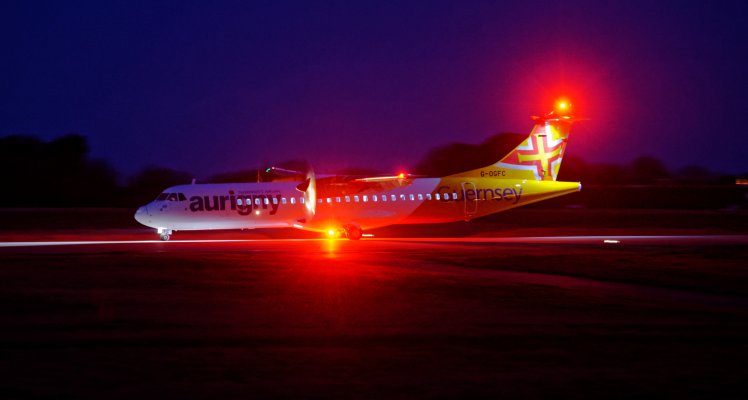 G-OGFC on a take off at Guernsey Airport