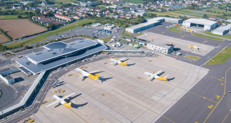 Guernsey Airport Apron from the air