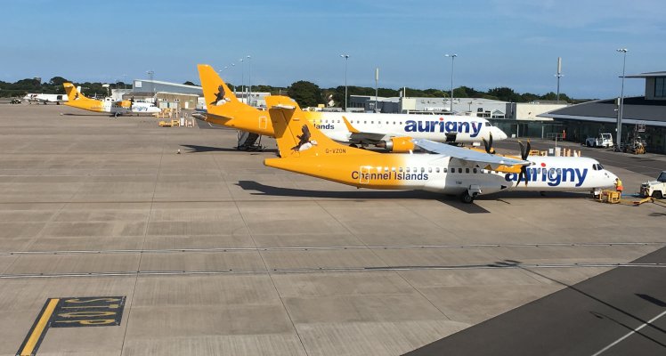Aurigny planes at Guernsey Airport