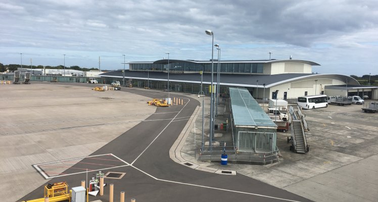 Guernsey Airport terminal apron side