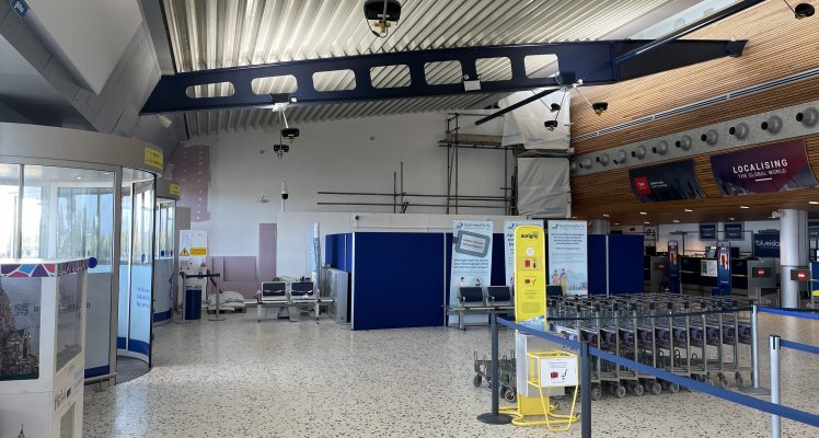 Hold Baggage Scanner worksite at Guernsey Airport terminal