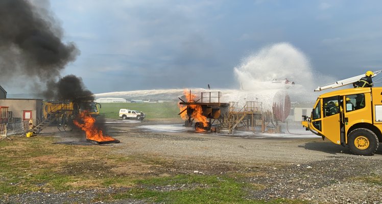 Isle of Man Airport fire appliance on training excercise