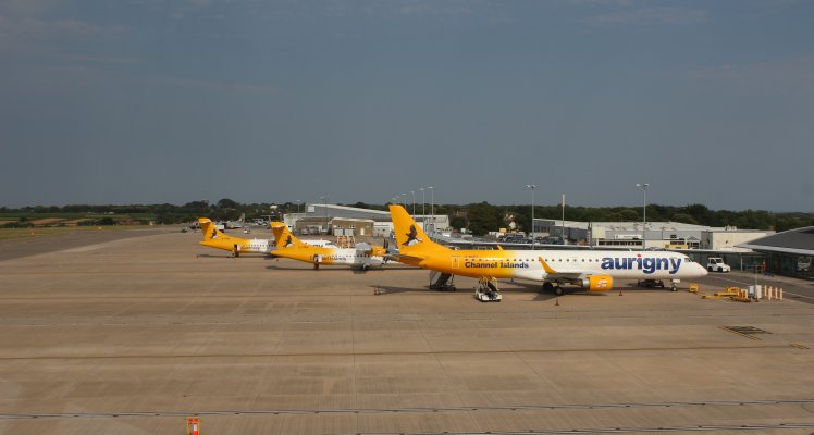 Aurigny planes on apron at Guernsey Airport