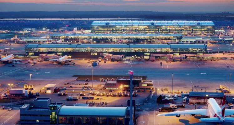 London Heathrow at dusk