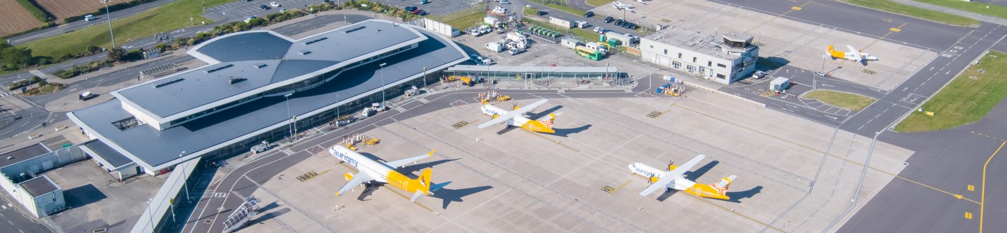 Guernsey Airport apron and terminal