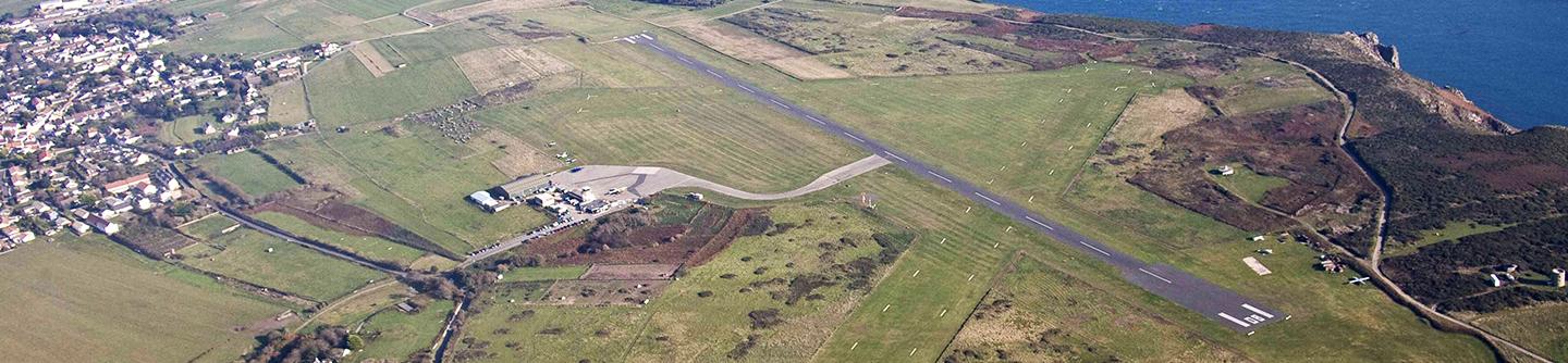 Alderney Airport from the sky
